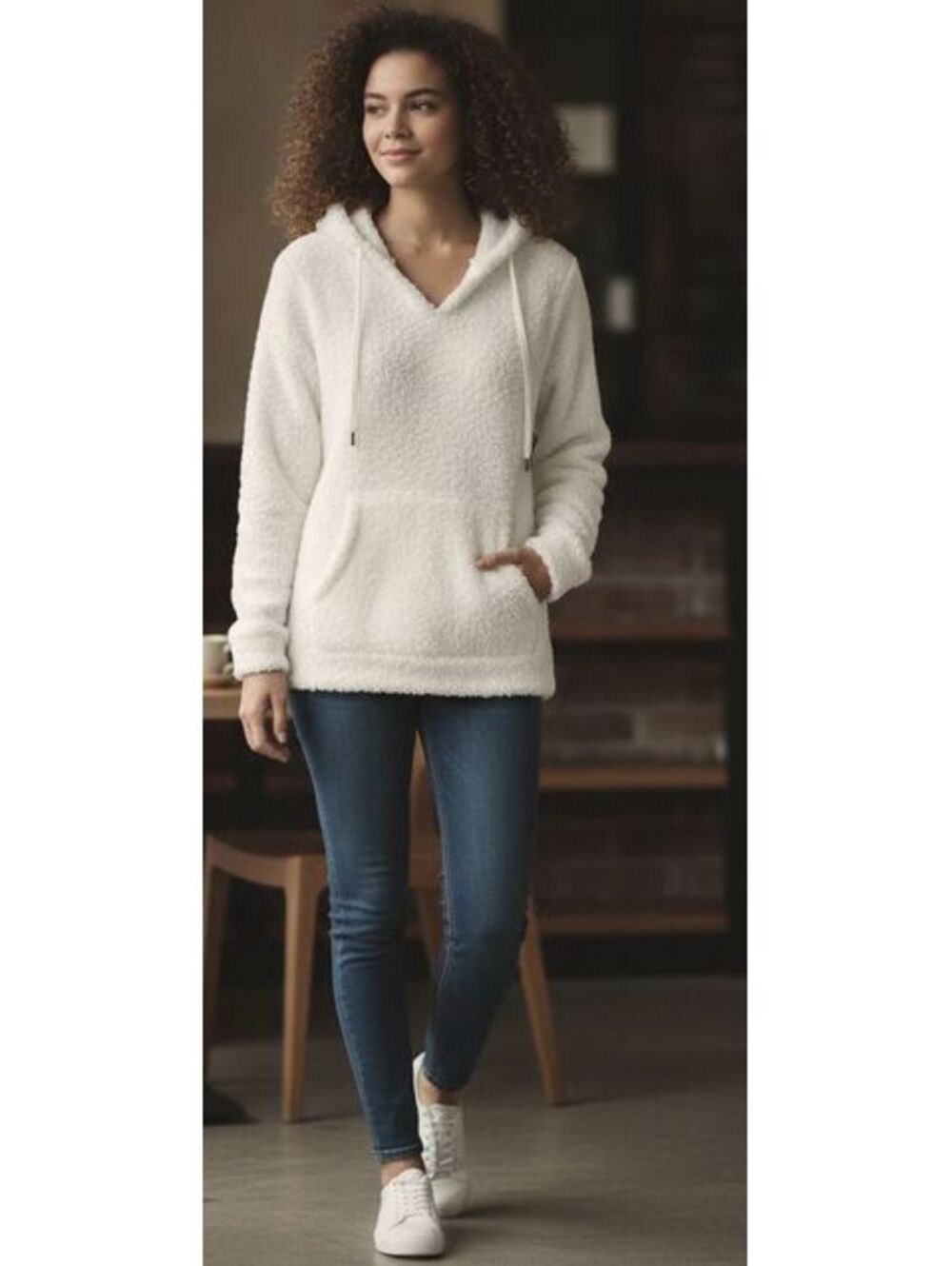 PJ SALVAGE Cozy Sherpa Hoodie with Kangaroo Pocket NWT
